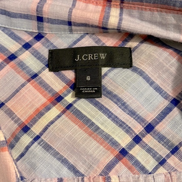 J. Crew Purple & Blue Plaid Pullover Top - Picture 7 of 10